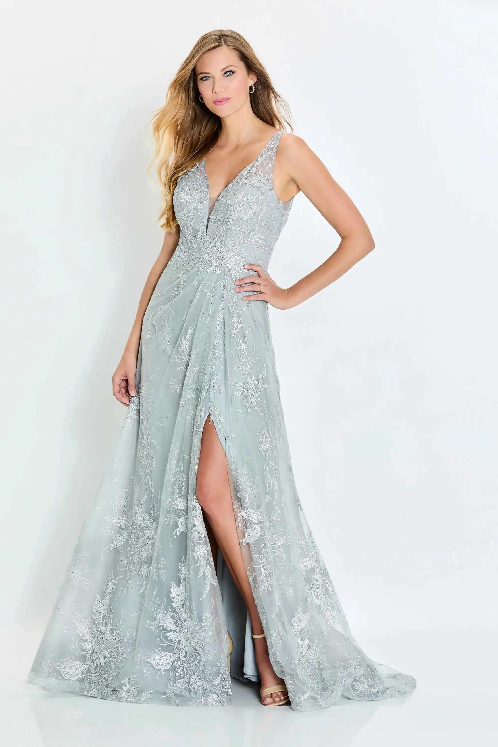 Model wearing a gown by Montage