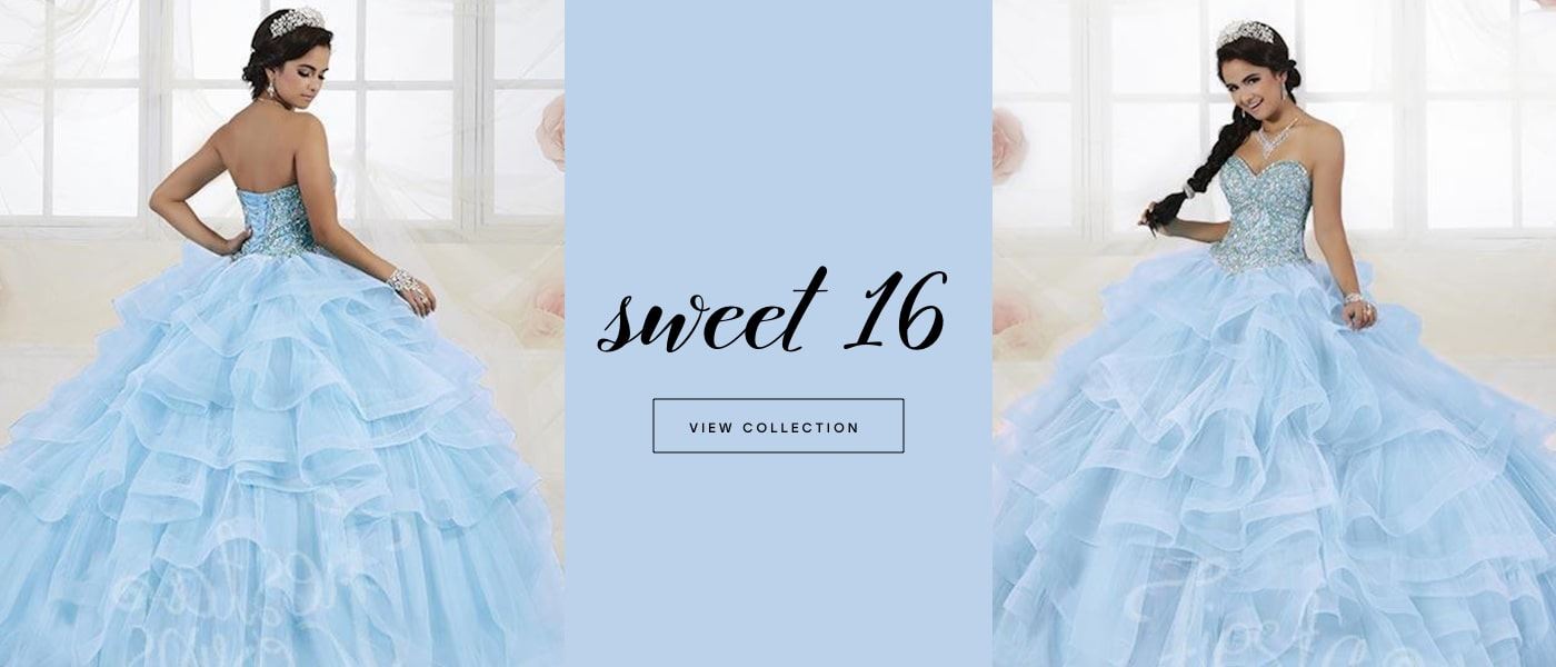 Sweet 16 gowns at Dress Gala. Desktop image.